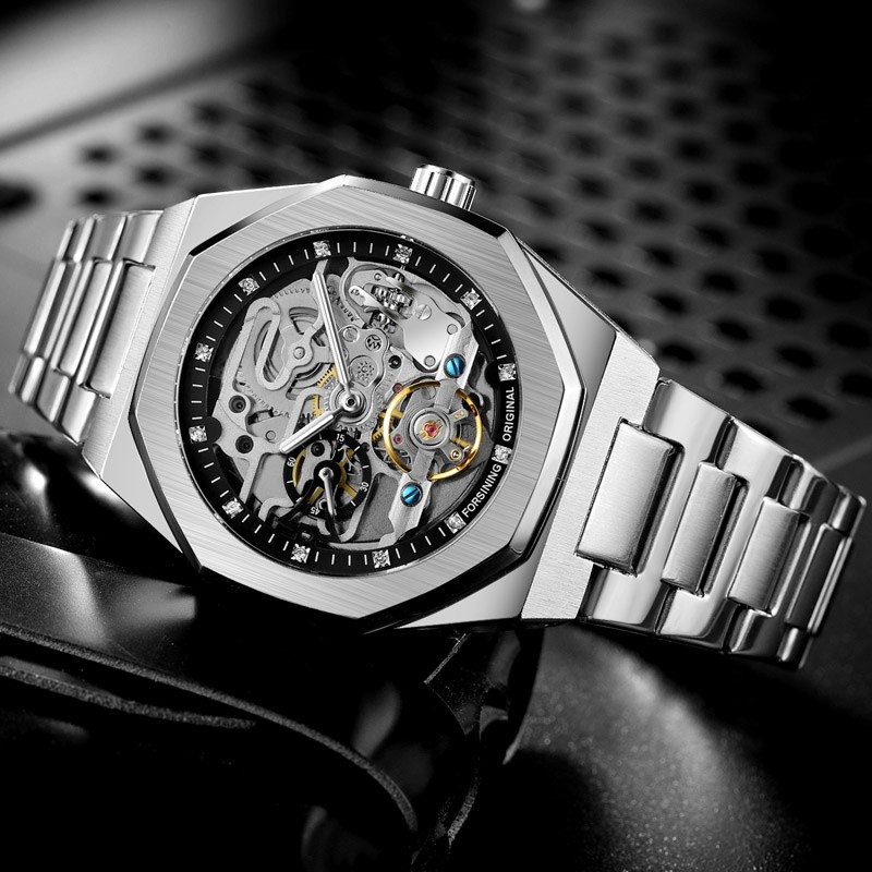 Luxury Men’s Automatic Mechanical Self-wind Waterproof Octagon Shape AUTO Watch