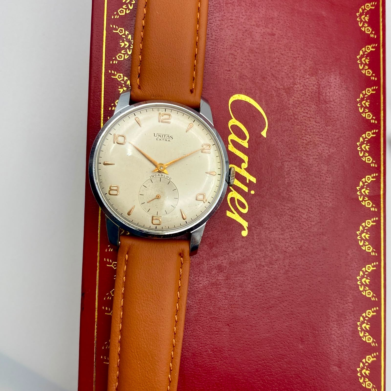 Vintage Unitas Extra XL Jumbo Manual Wind Men Watch Swiss Mechanical Rare 1960s