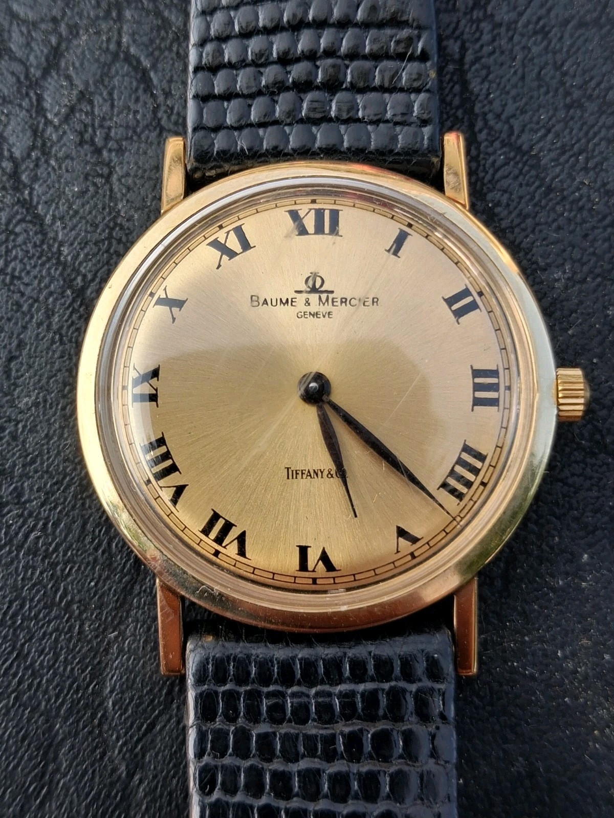 BAUME & MERCIER TIFFANY&CO WRIST WATCH ROMAN NUMERAL VERY RARE Mechanical Wow!!