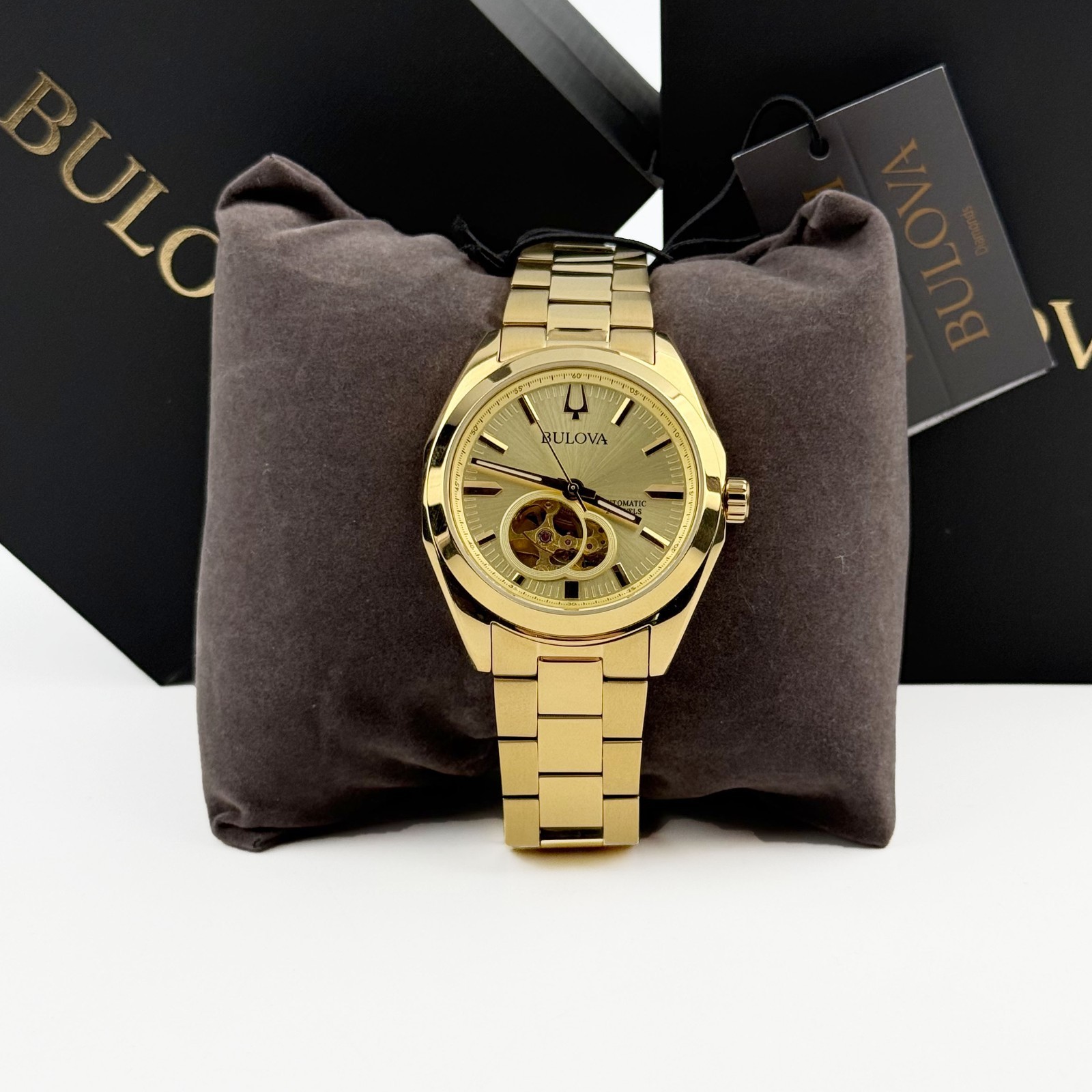 Bulova Surveyor 97A182 Gold Tone Dial Automatic Men’s Classic Watch 39 MM