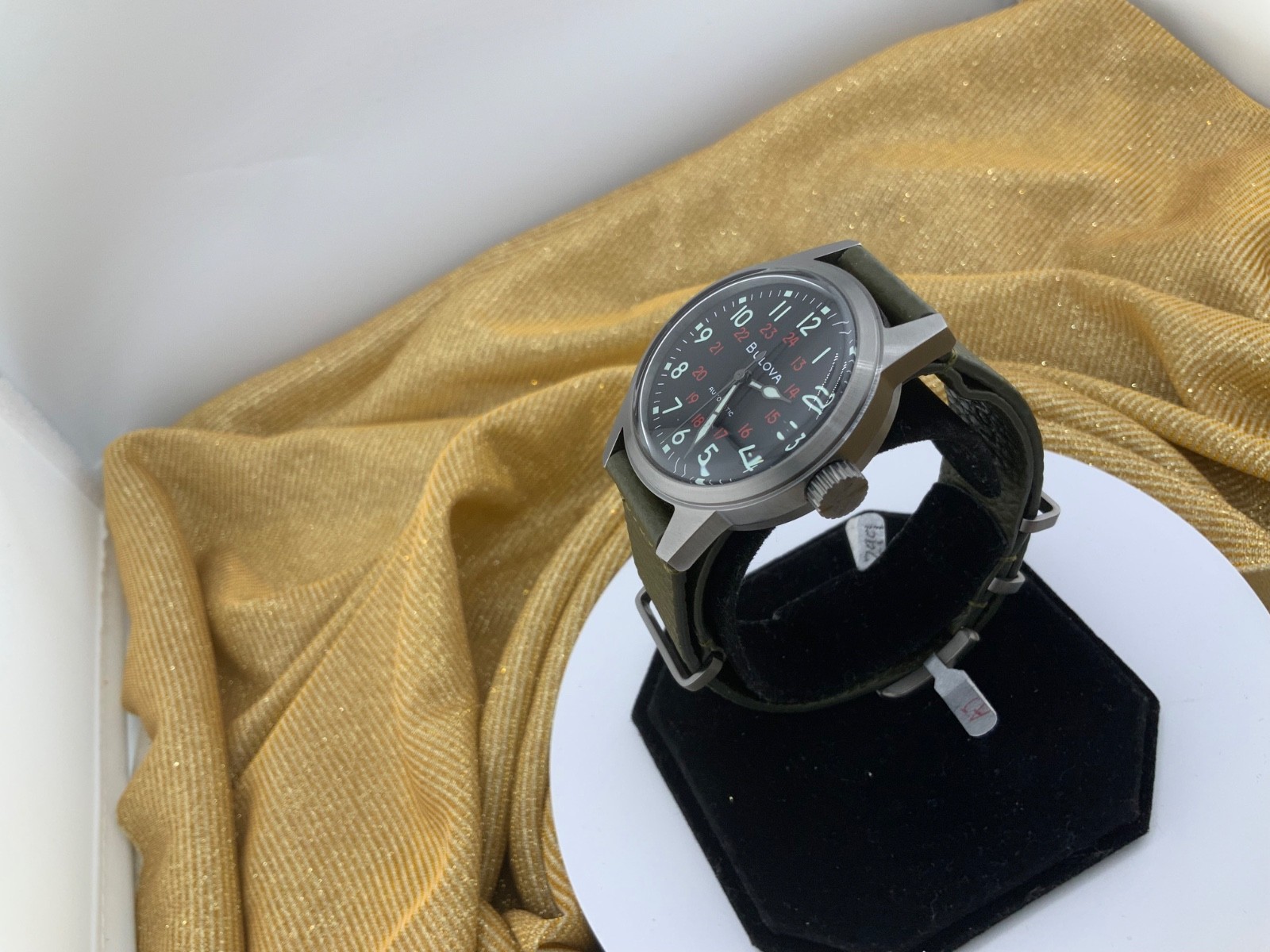 Bulova Military Heritage’Hack Watch’ Auto (38mm) Black Dial/Green strap RPP £299