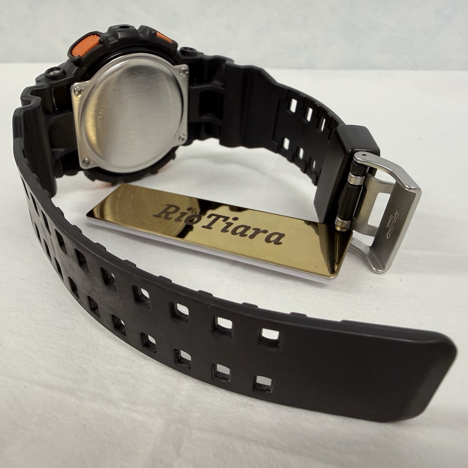 Casio G-Shock GA-110TS-1A4 Gray Orange Cleaned New Battery Near Mint Watch 5146