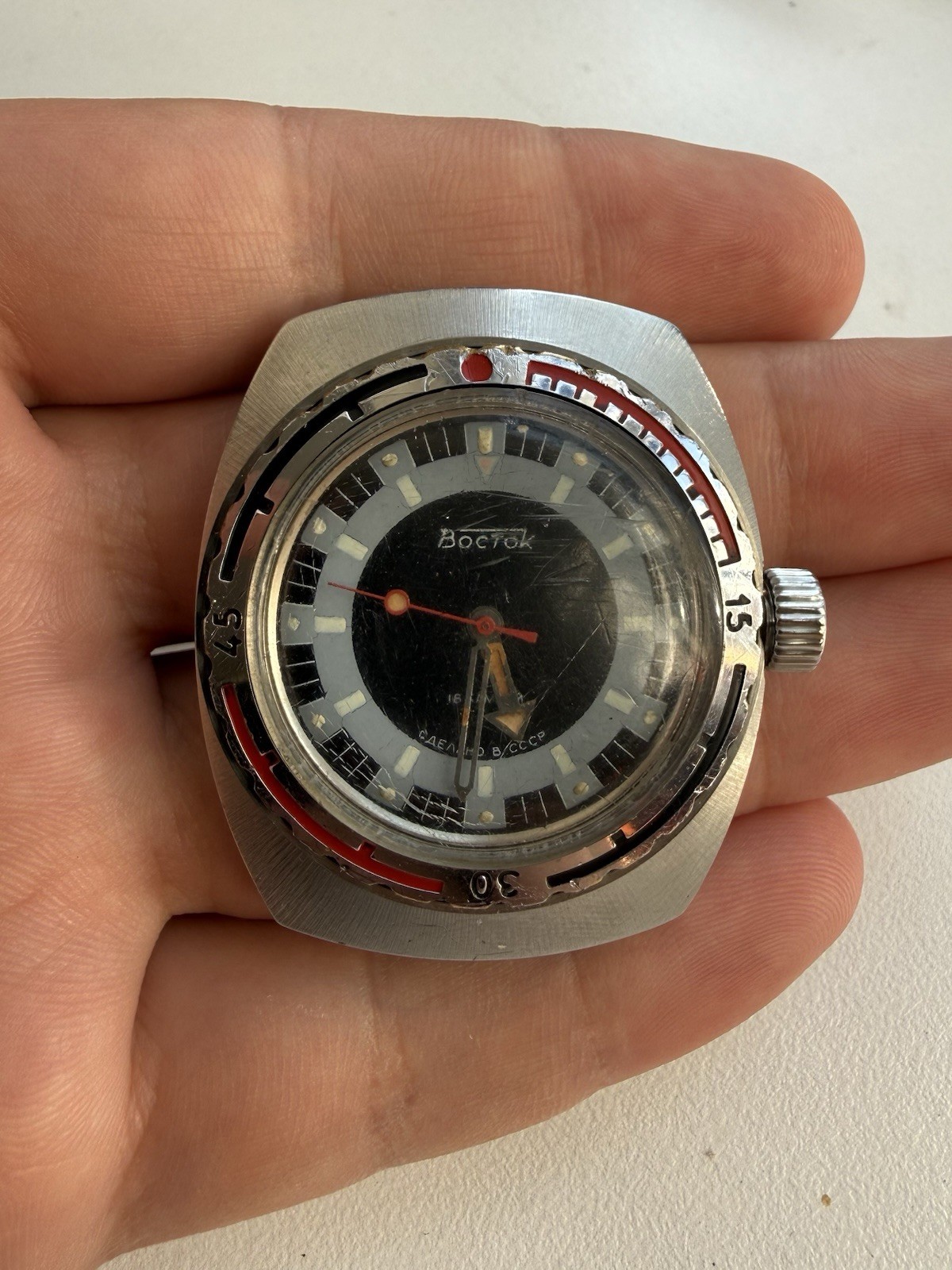 Vostok 2209 Wostok barrel USSR diver amphibia military wristwatch st. steel
