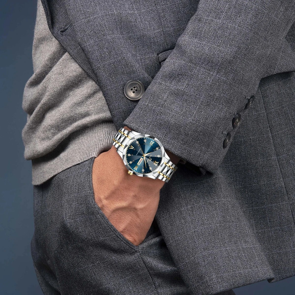 Men’s Watch Relojes De Hombre Stainless Steel Quartz Luminous Classic Watches