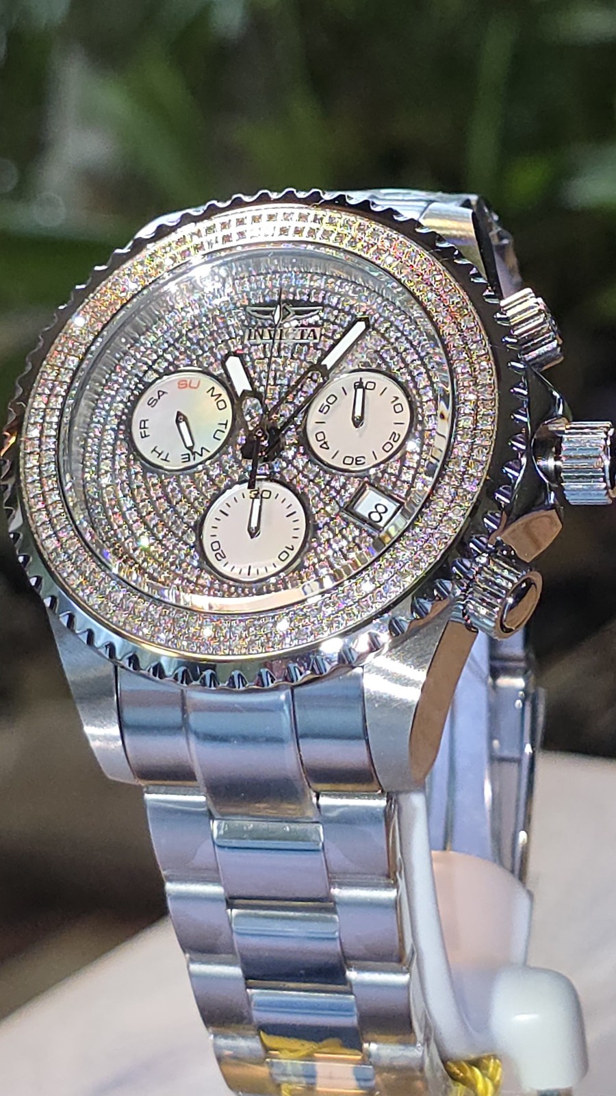 INVICTA SWISS MADE DIAMOND 2 CTW GRAND DIVER PRO 300M STAINLESS STEEL WATCH SALE