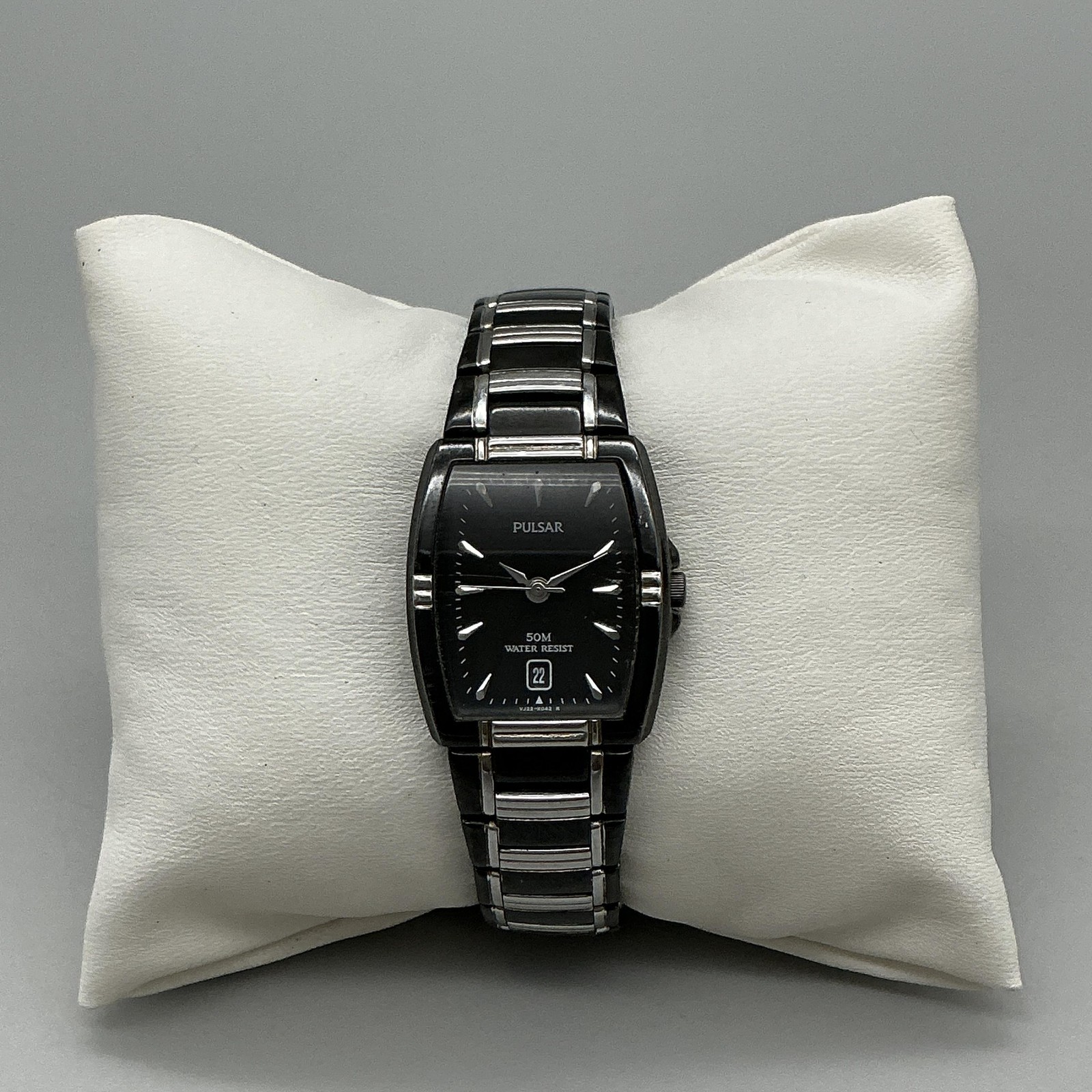 Pulsar VJ22-X030 Womens Watch 23mm Black Dial Date Black Bracelet New Battery 6″