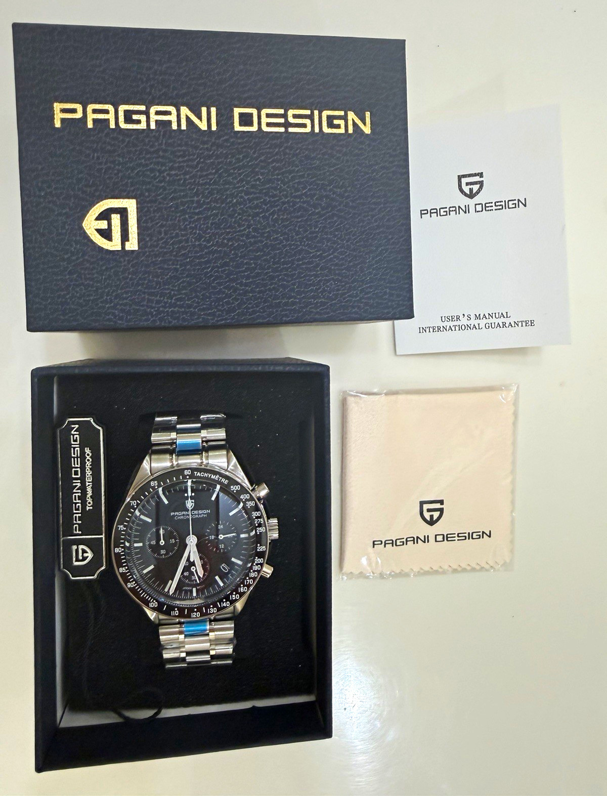 PAGANI DESIGN PD-1701 V6 Moon Watch Chronograph Black Dial Seiko New In Box