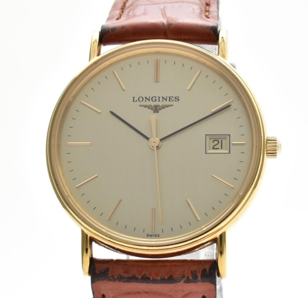 ▶️ LONGINES Grandes Classiques L4.720.2 Quartz Gold Date 33mm Men’s Watch Swiss