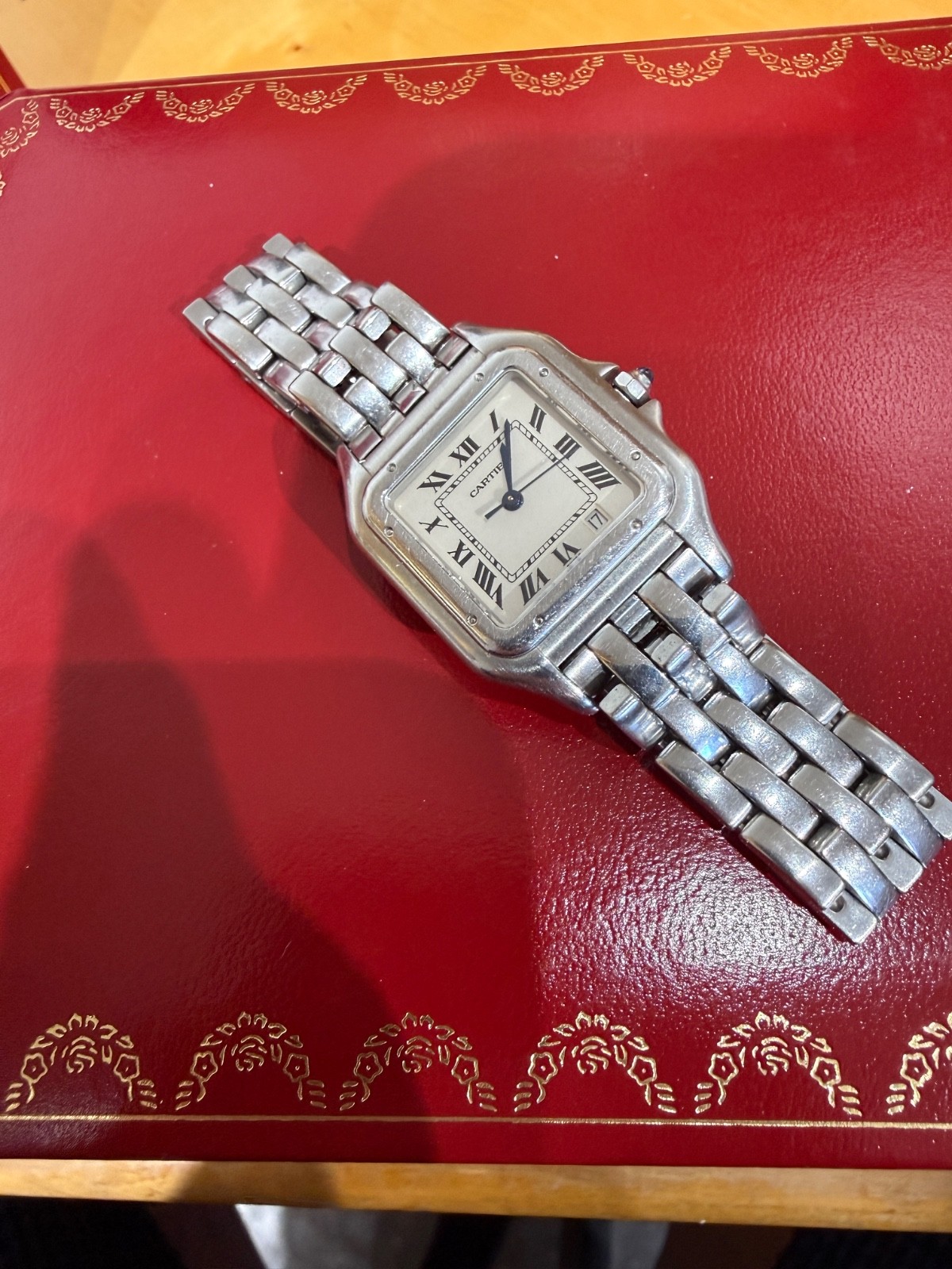 Cartier Panthere Medium Date Stainless Steel 1310 8 inch 20.32 wrist size