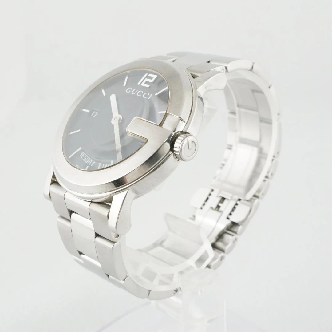 GUCCI 101M Quartz Stainless Steel Grey Mens Watch