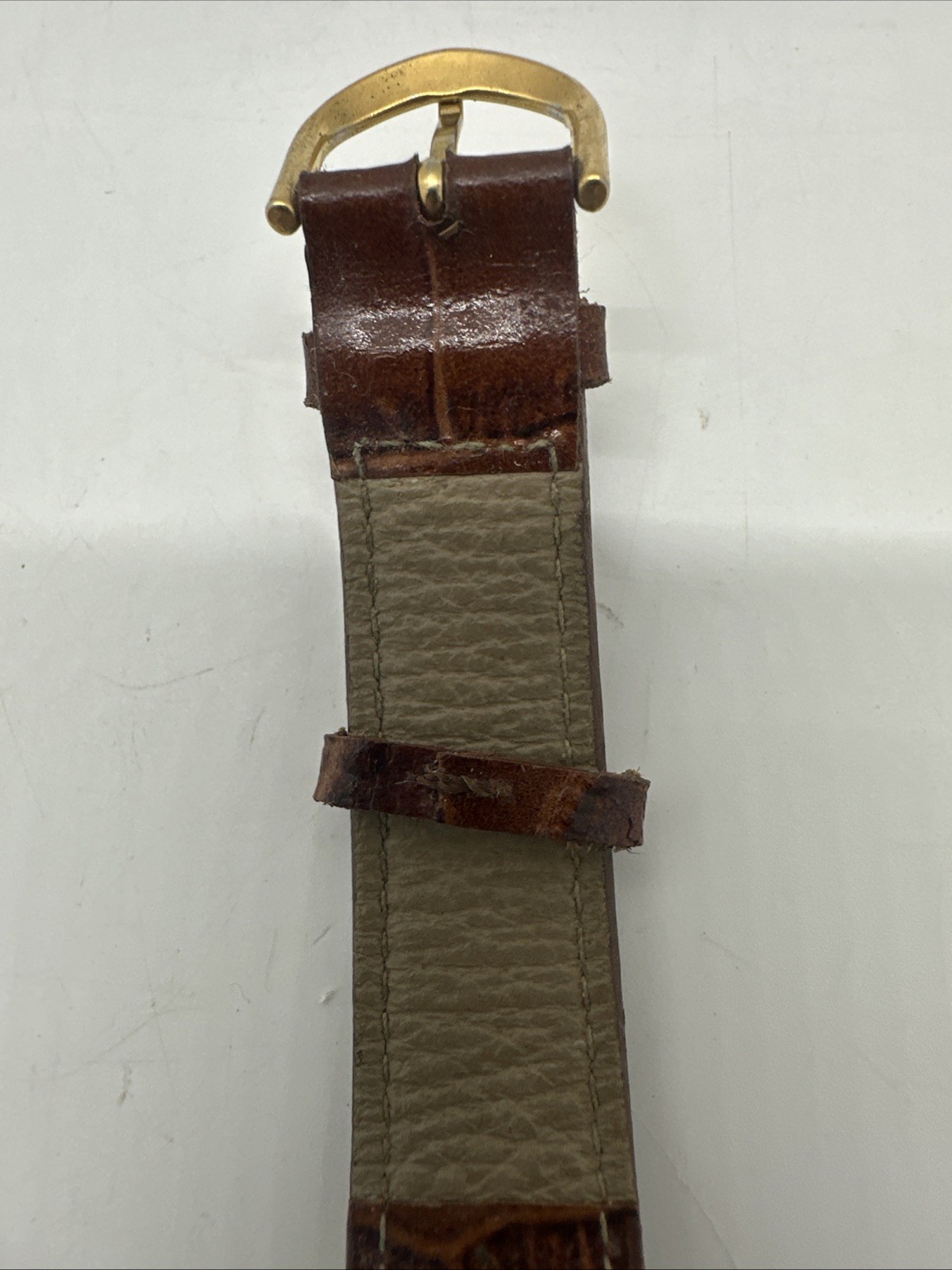 Women’s Footprints in the Sand Proverb Gold Tone Christian Watch, Brown Band