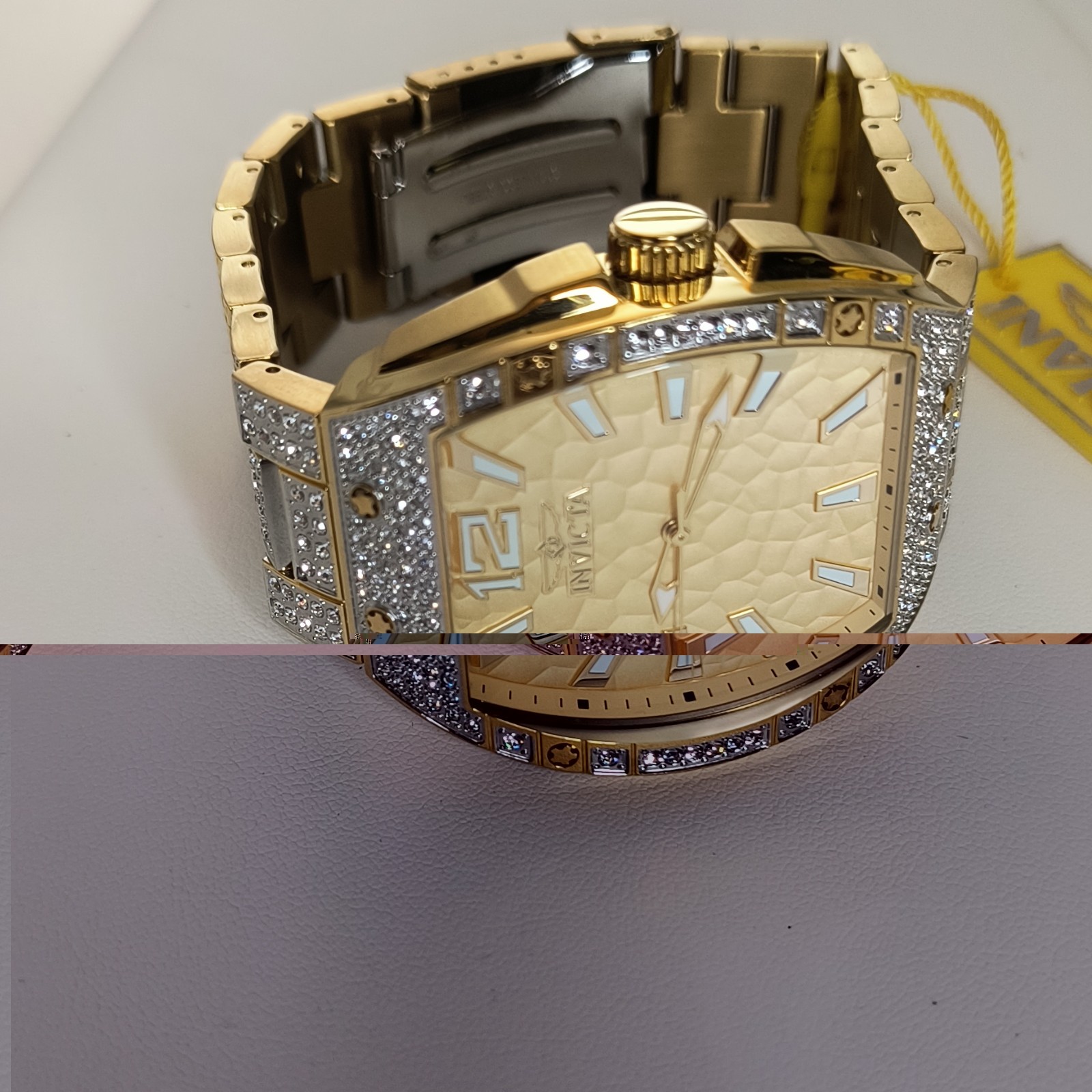 Invicta Celestial 50m Gold Dial 47mm SS Bracelet Watch w/ Box Model # AIC-50200