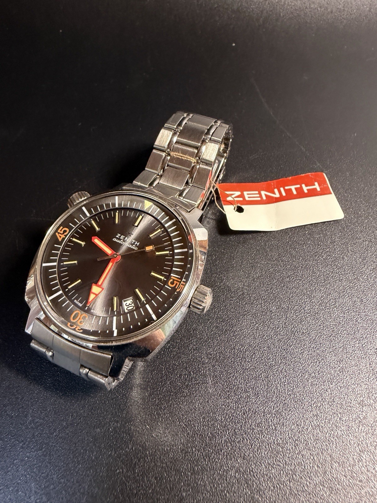 ZENITH Super Sub Sea A3635 Diver Automatic Gay Brothers Vintage 1970 Near NOS