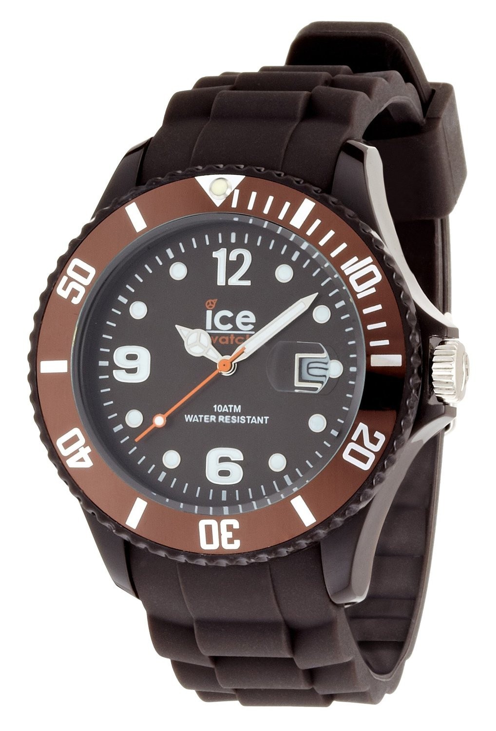 Authentic Ice Watch, Dark Chocolate Dial 48MM Men’s Quartz Watch, Silicone Band