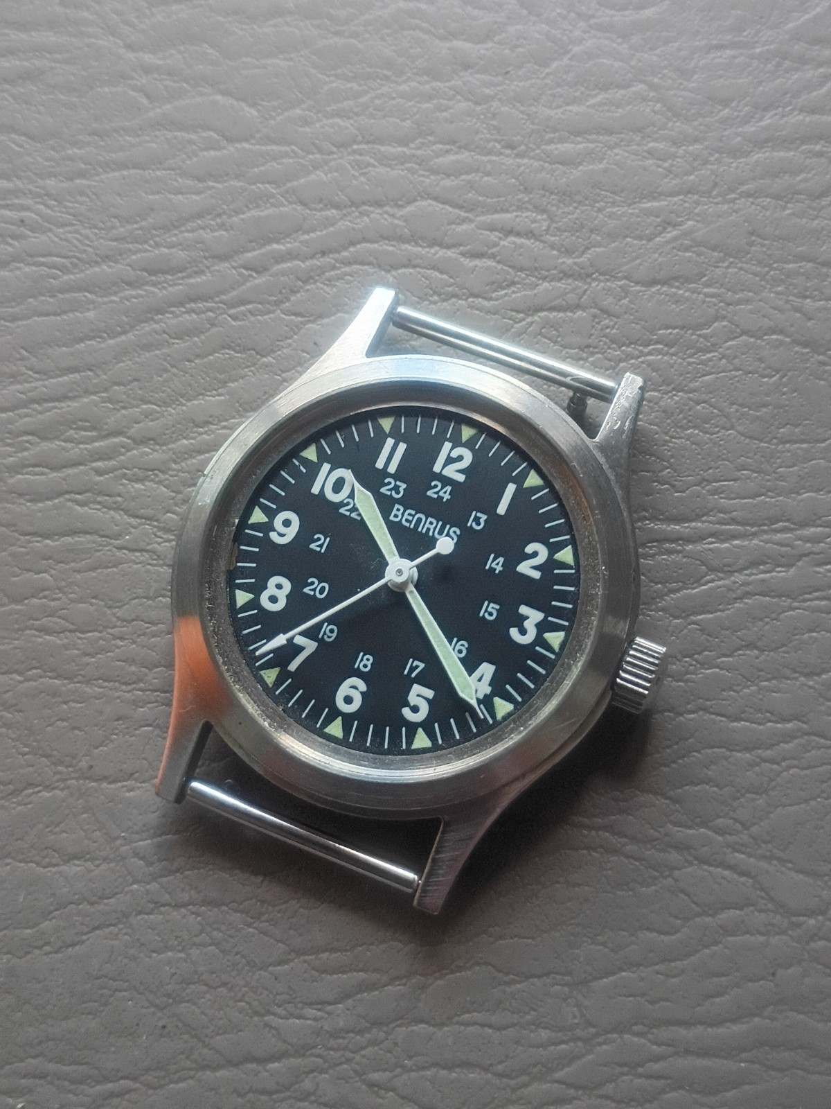 Benrus MIL-W-46374 Reissue Military Manual Mechanical Wristwatch Black Dial