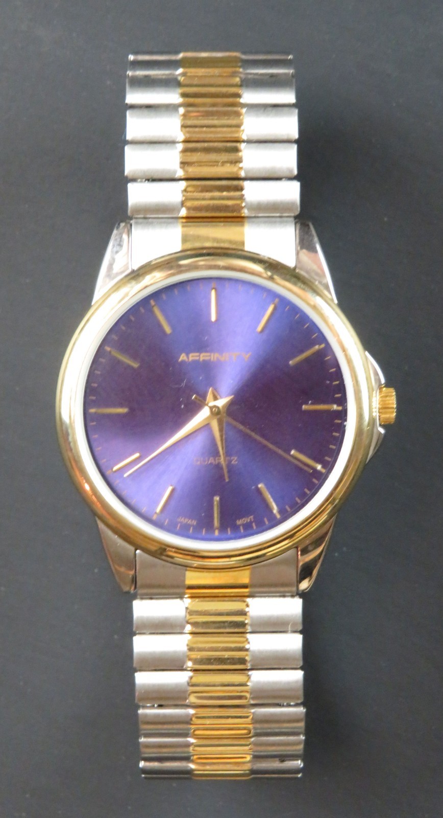Working Affinity Blue Purple Sunburst Men’s Quartz Watch 40mm FMA11 new battery