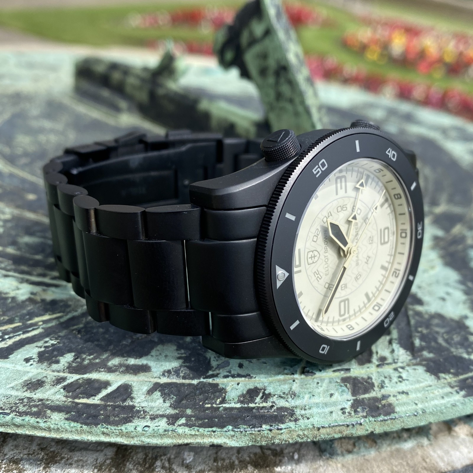 Elliot Brown Beachmaster Ghost Professional Black PVD Swiss Quartz Watch 40mm