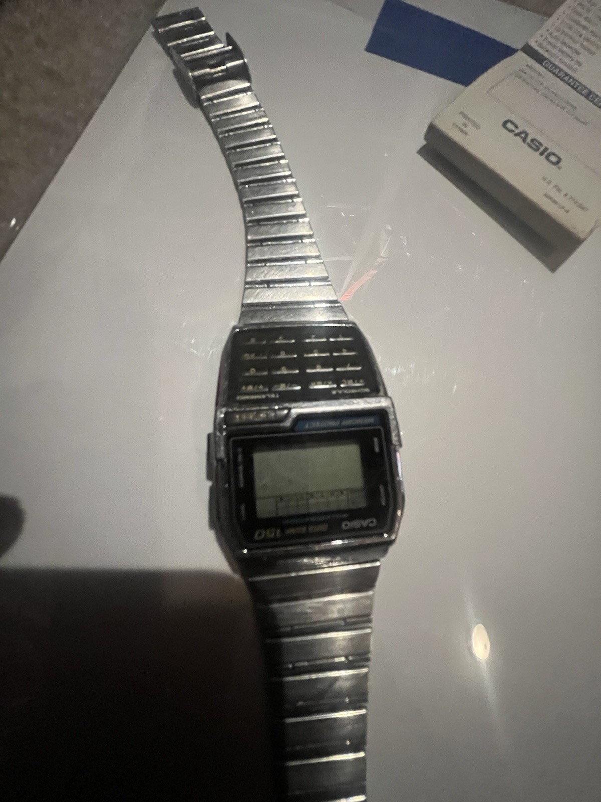 vintage CASIO Calculator data bank 150 DBC-1500 1477 LCD digital WATCH w/ Guide