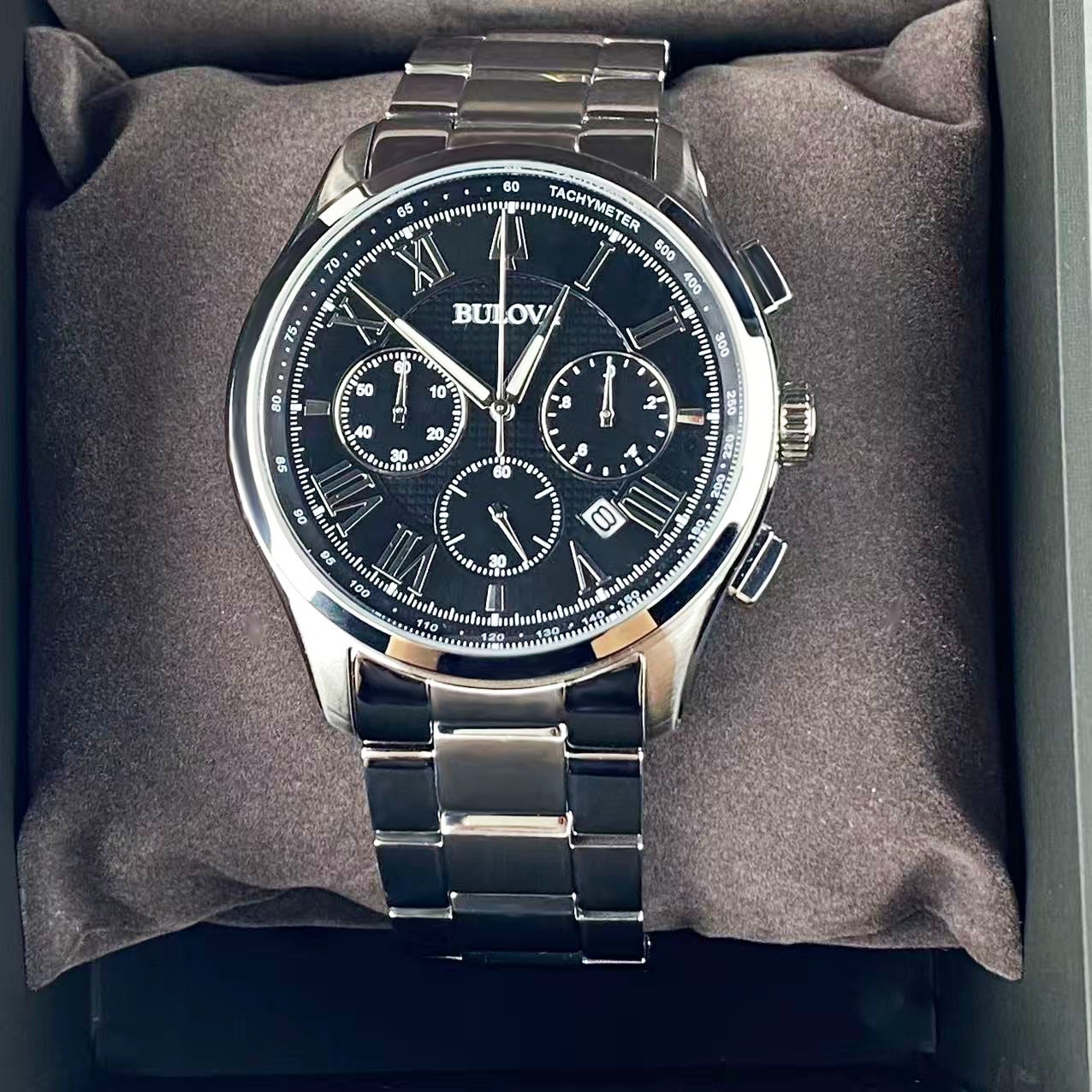 Bulova 96B288 Men’s Wilton Chronograph Quartz Watch Stainless Steel 46.5 mm