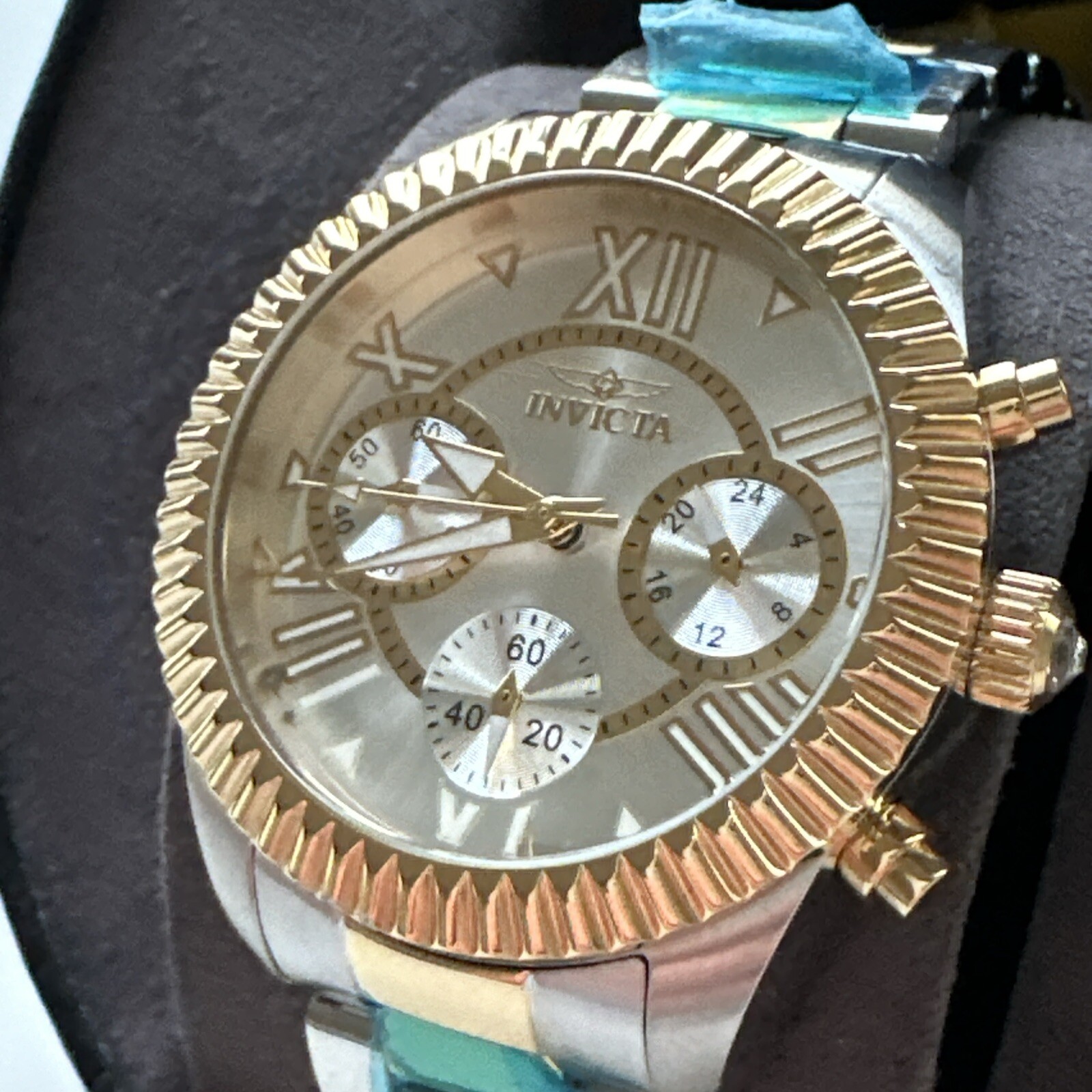 INVICTA Gold Tone Stainless Quartz Chronograph Watch 21425