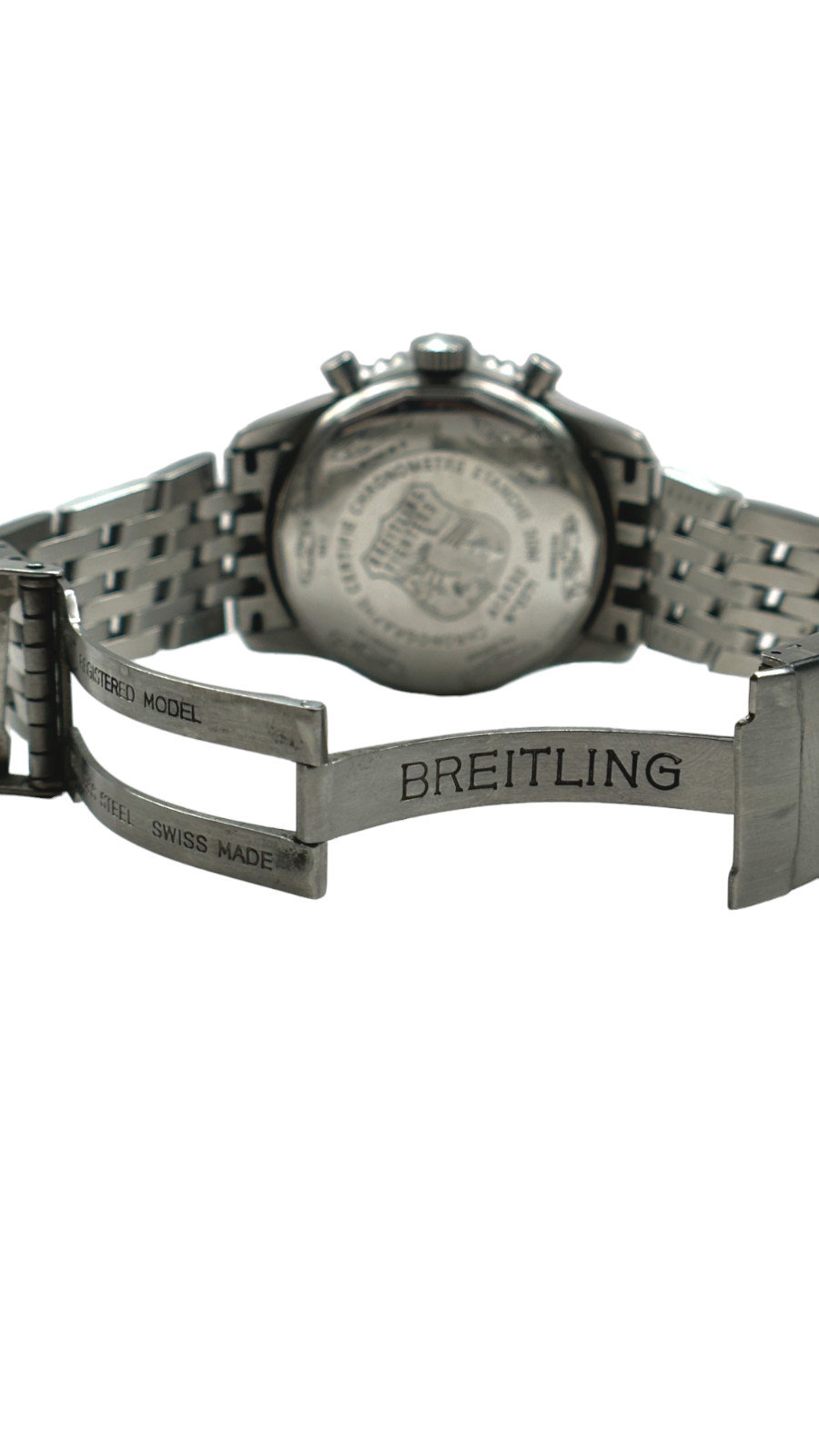 Breitling Navitimer Men’s Black Watch with Baton Indexes Stainless Steel…