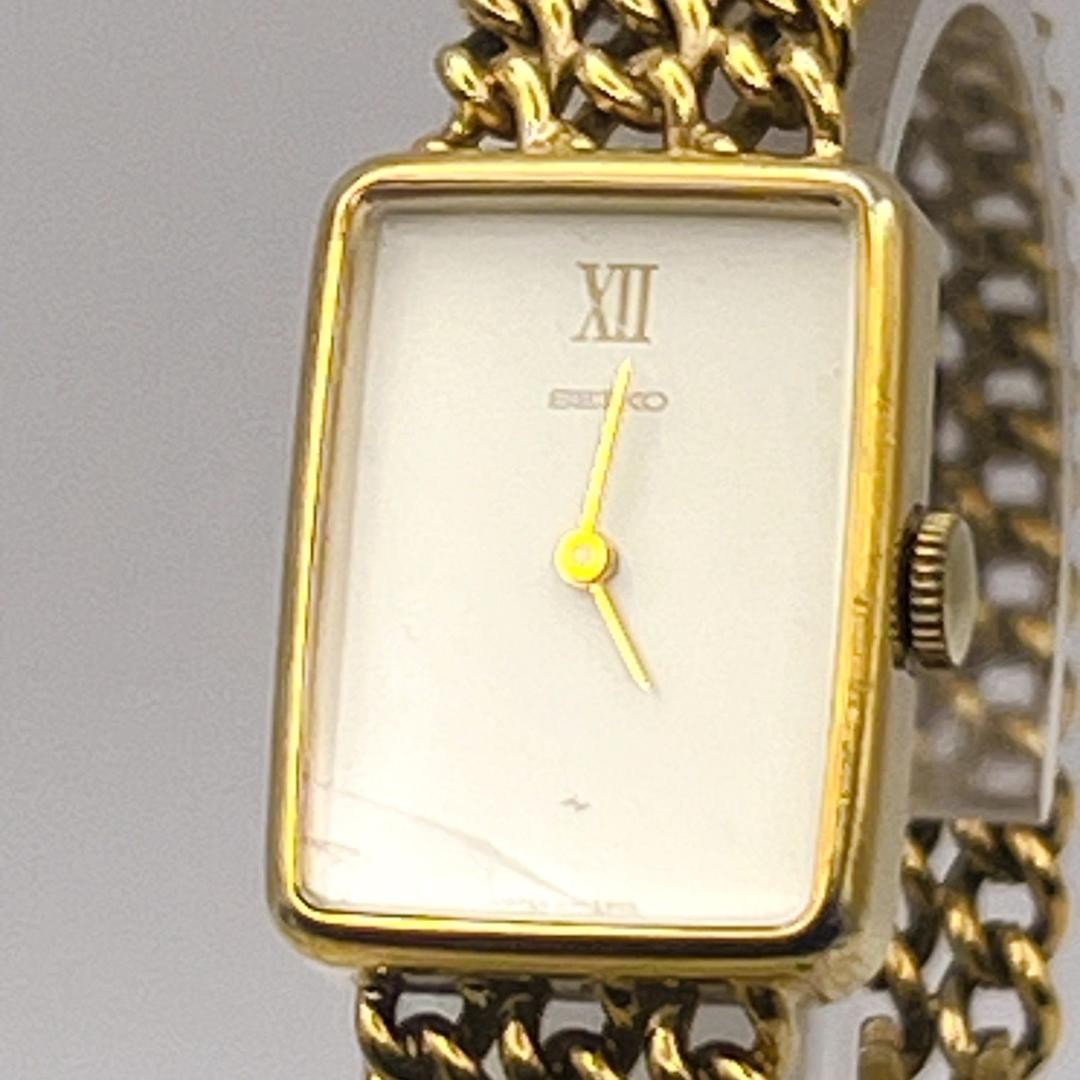 SEIKO 11-4650 Manual Wind Gold Bracelet Watch 15.5cm Working Used