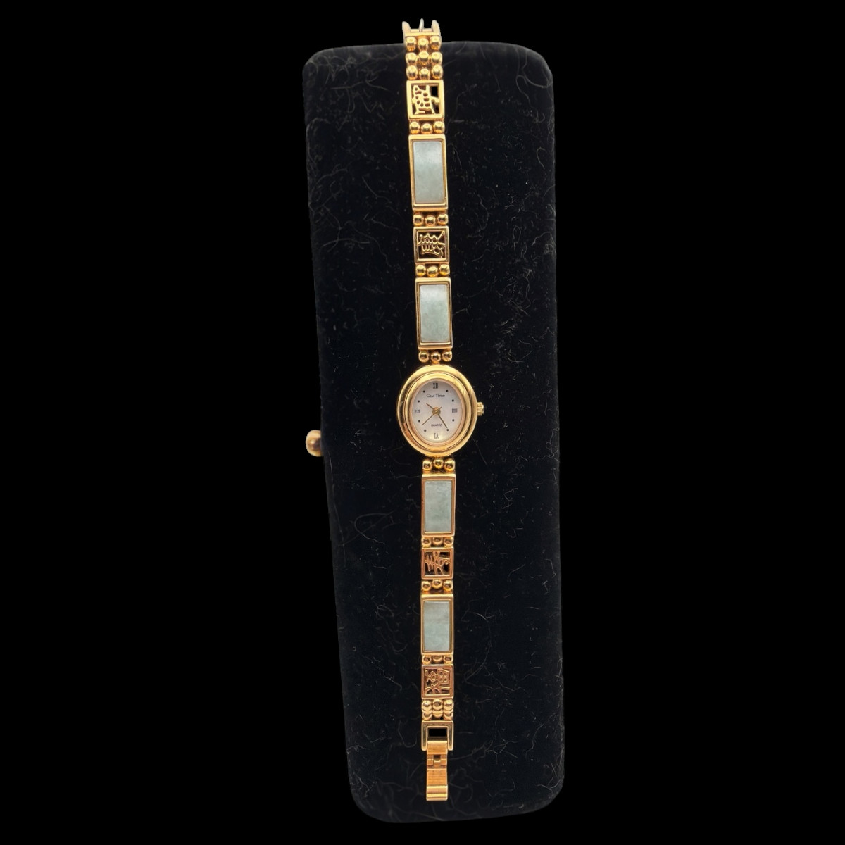 Gem Time Ladies Watch Jade & Mother of Pearl Needs Battery EUC