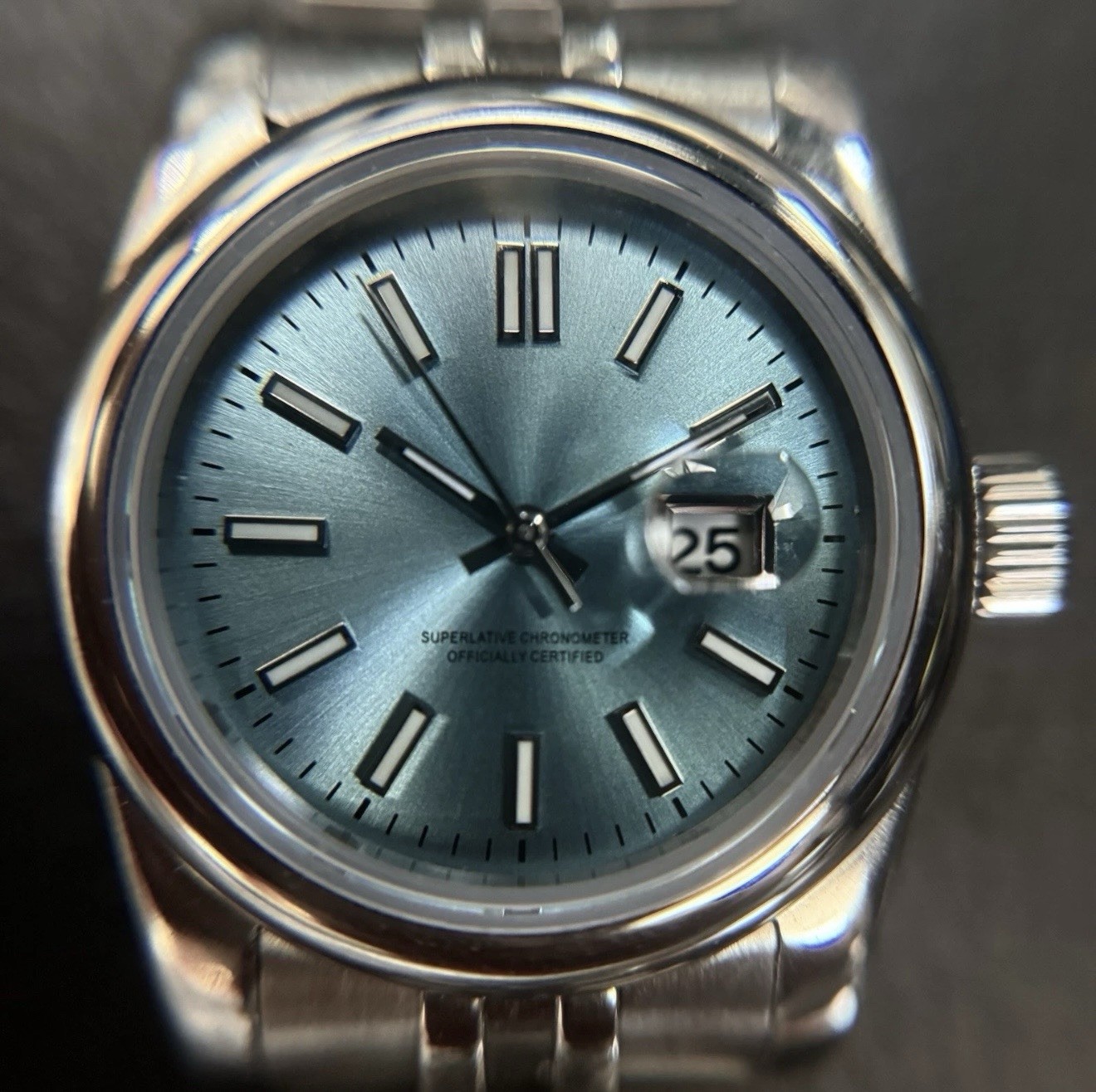 Custom 31mm “Lady DJ” Blue Dial Mod Watch w/ NH05 Automatic