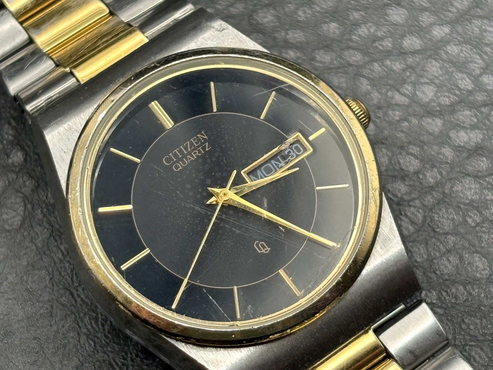 Citizen CQ Quartz Men’s Watch Two-Tone Black Dial Day-Date