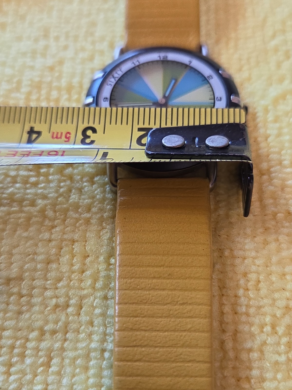 Vintage Sixty Le Jour Mens Watch Rainbow Dial Sea-Line 1988 New Battery 7″ WRIST