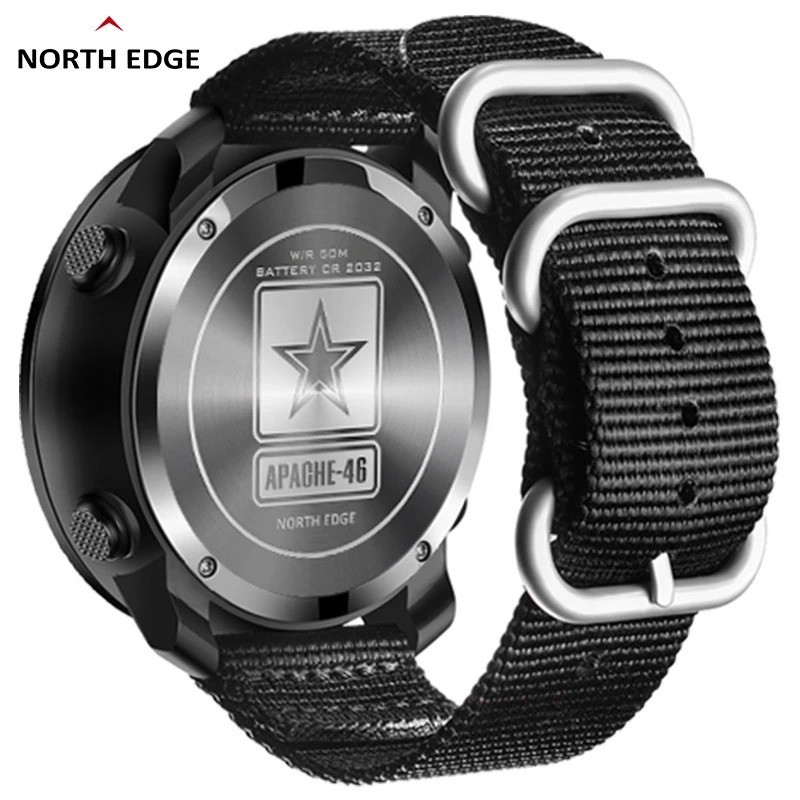 NORTH EDGE APACHE-46 Digital Sports Watch Altimeter Barometer Compass WR50M