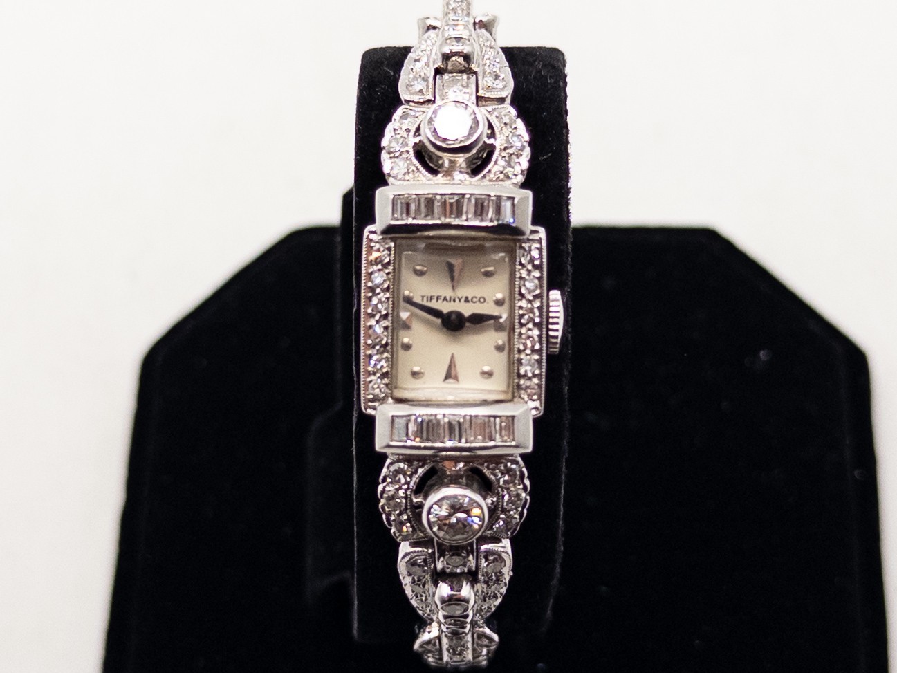 Vintage Tiffany & Co $15,000 3ct VS G Diamond Platinum Ladies Watch SERVICED