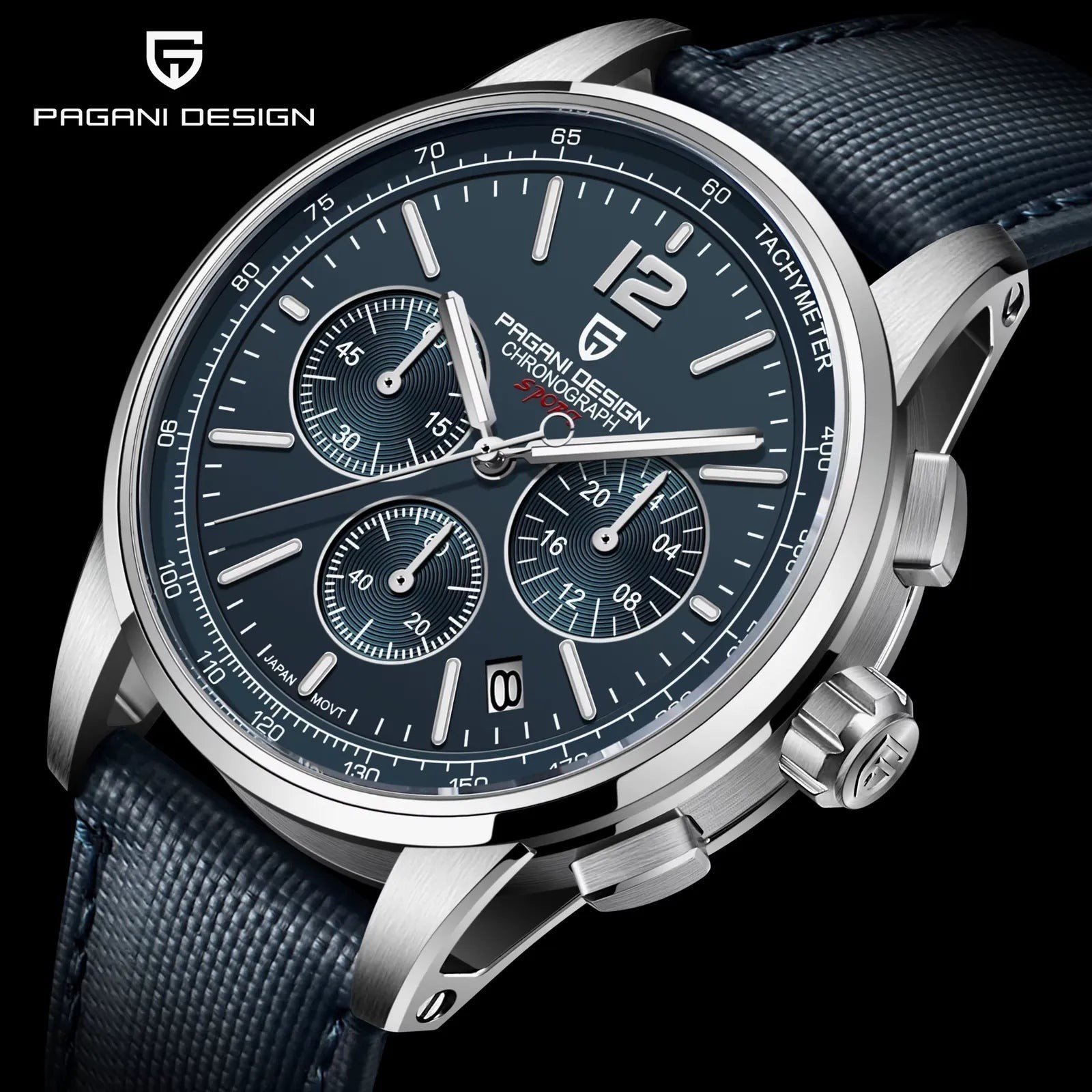 Pagani Design PD-YS008 Blue Chronograph Nylon Automatic Men’s Watch