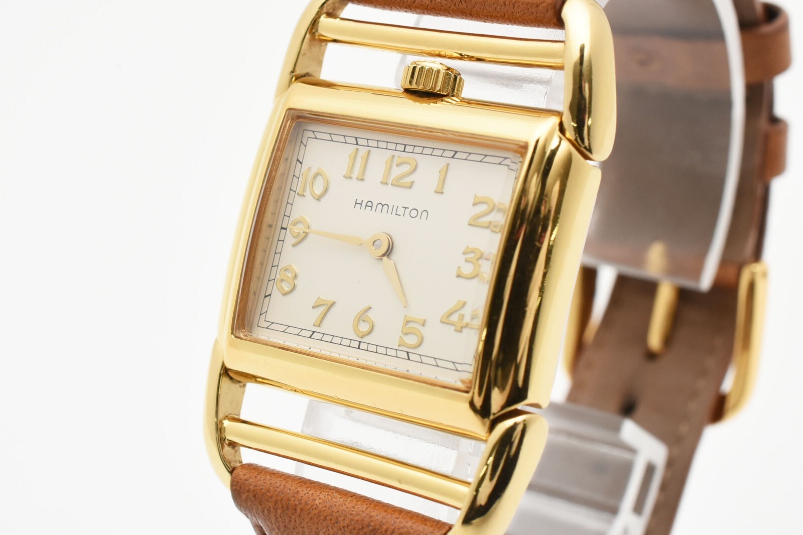[ NEAR MINT ] HAMILTON 6176 27mm Contour Gold Dial Women’s Quartz Vintage Watch