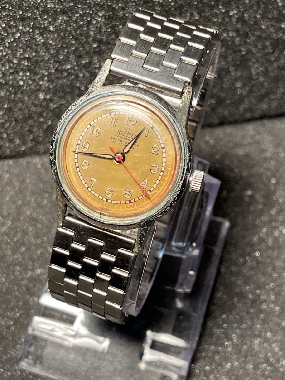 Vintage 1940Ss Roamer Brevete Military Wind Up Shock-Resist 17 Jewel Watch