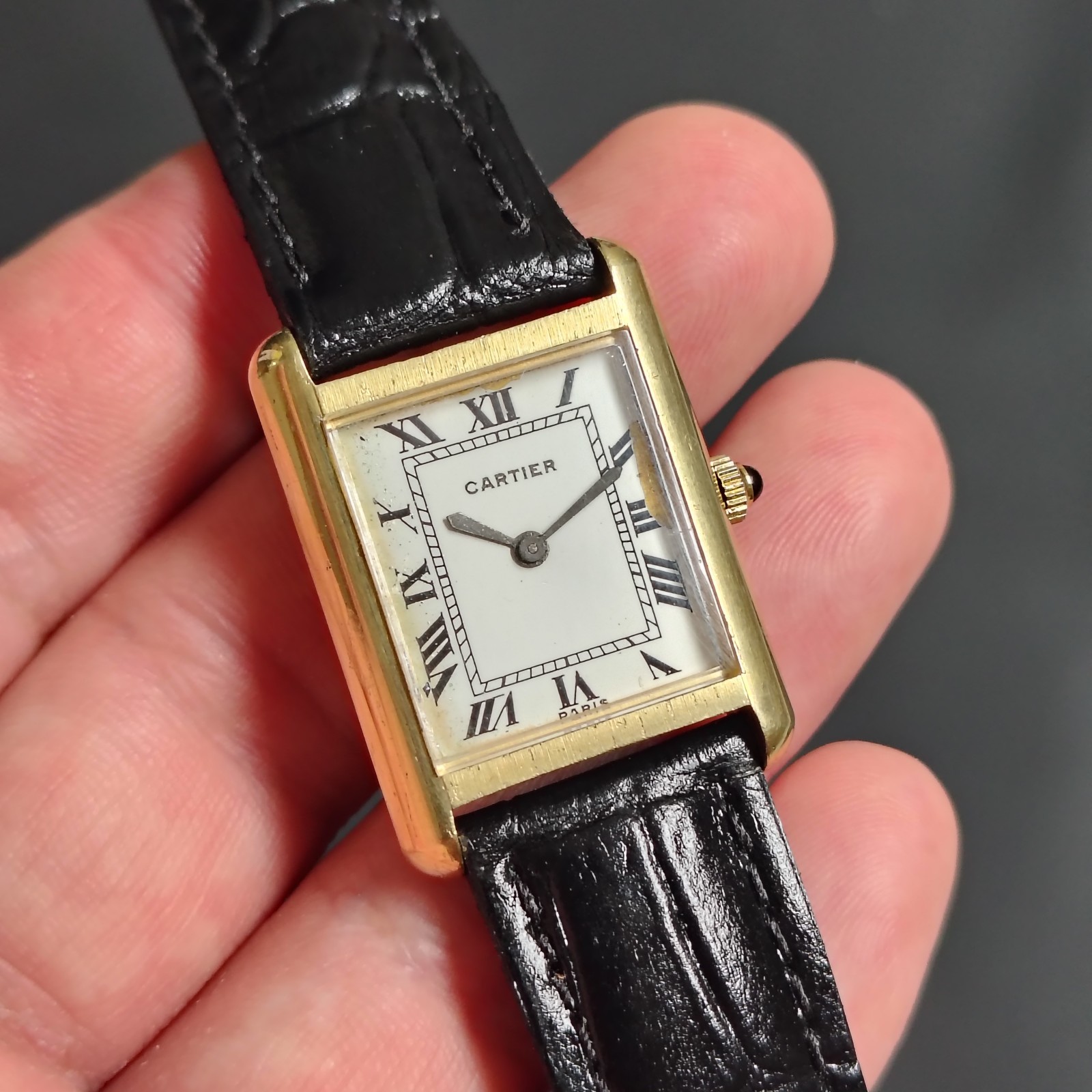 Vintage Rare Cartier Tank Louis Paris 1960s Solid Argent 925