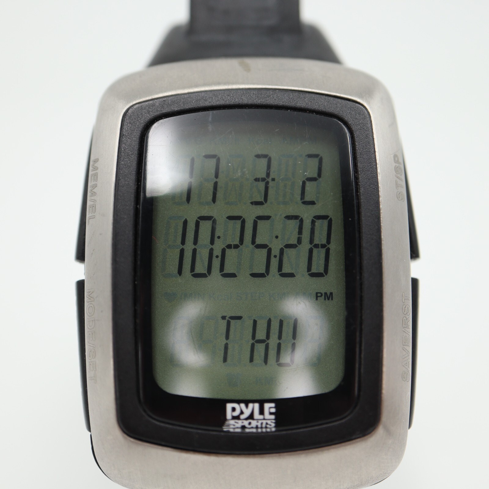 Pyle Sports Digital Watch 35mm Heart Rate Steps Alarm Chrono w New Battery