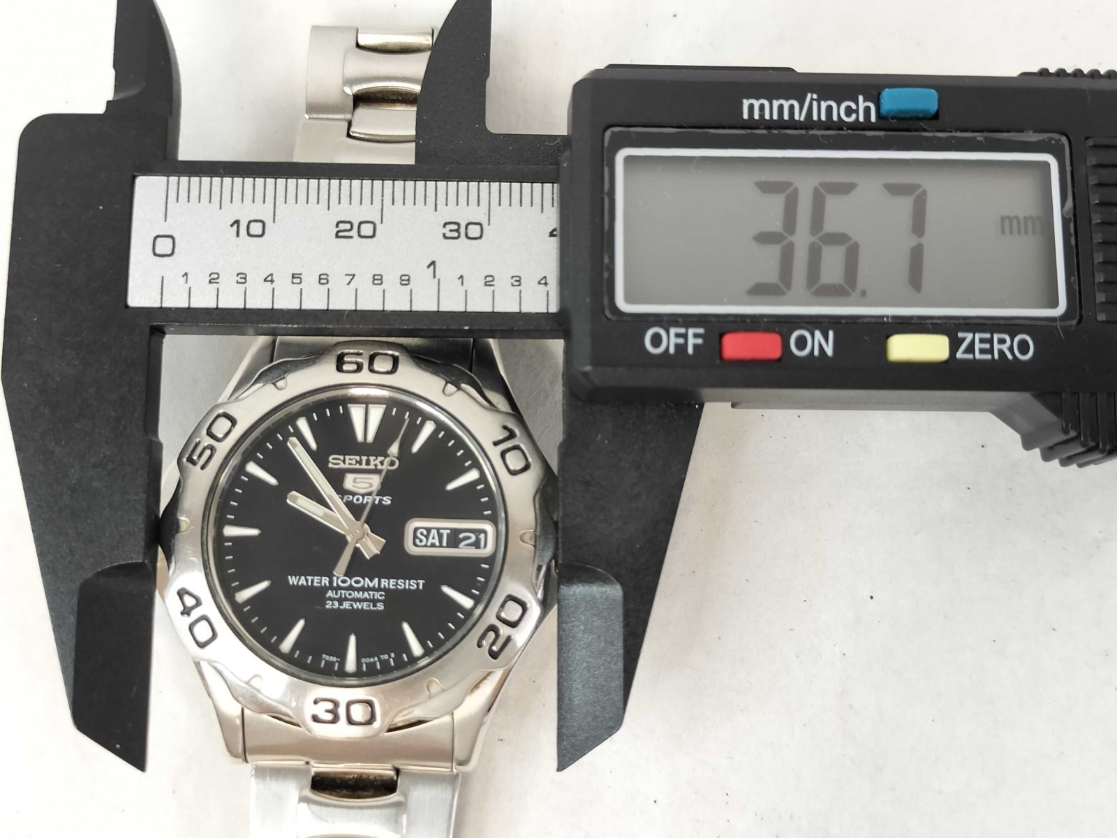 SEIKO 5 Sports 7S36-00A0 Automatic 23J Black Dial Day-Date 37mm Men’s Watch
