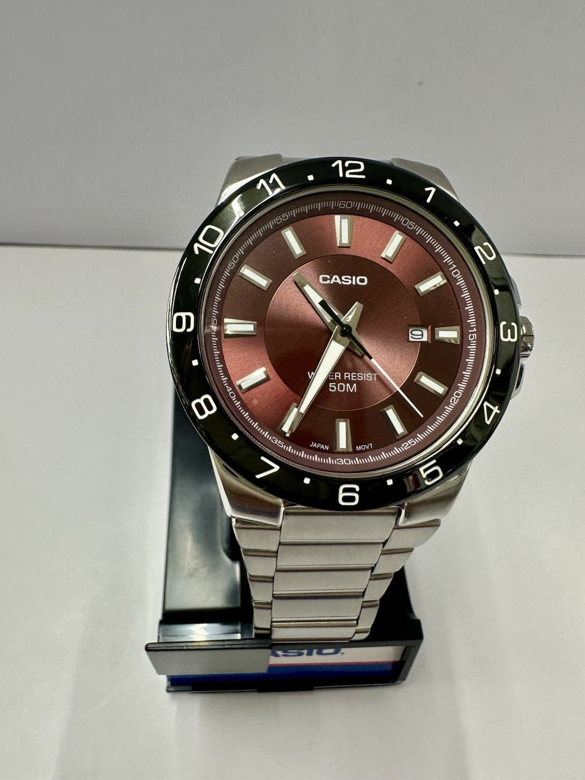 Casio MTP-1297BD-5A Burgundy dial with black trim Men’s Analog Watch