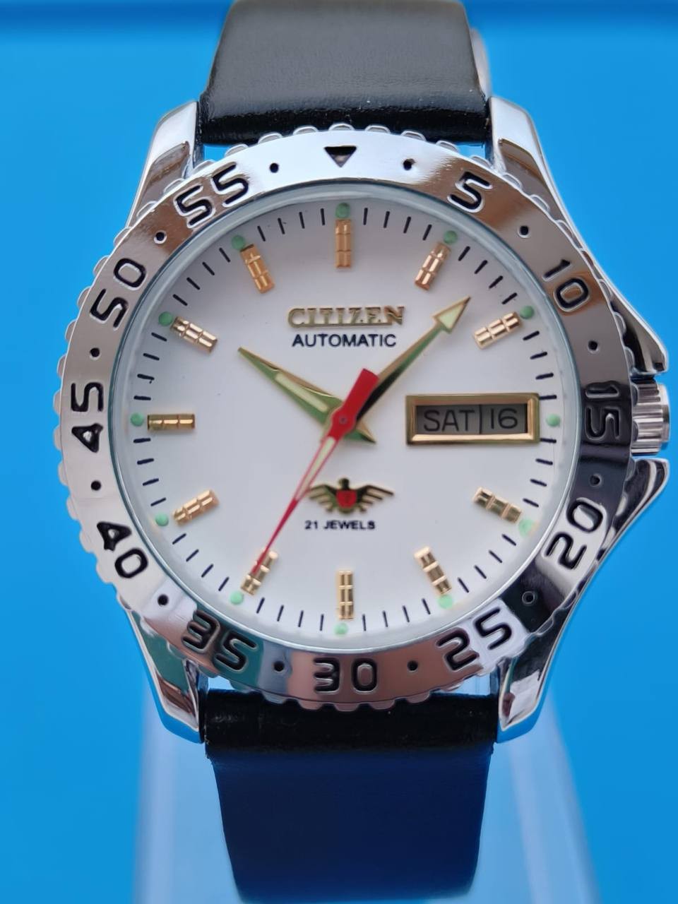 Refurbished Citizen White Dial Vintage Movemen Men’s Watch Exhibition Back 38mm