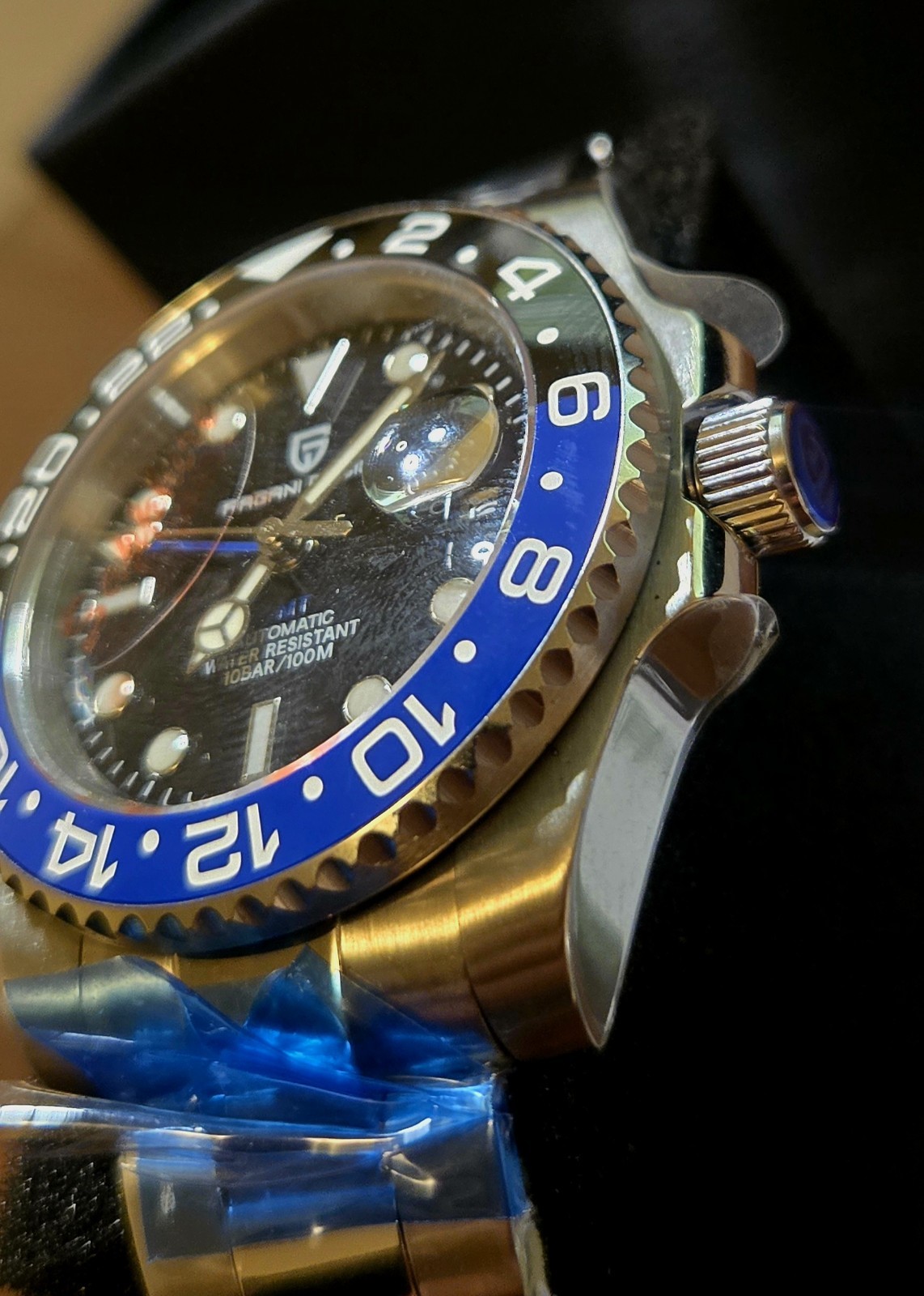 Pagani Design GMT II Batman Homage/Automatic NH34/Sapphire Crystal/Ceramic Bezel