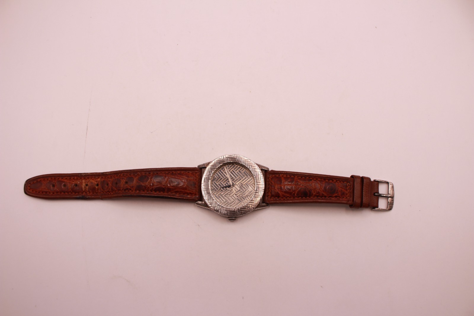 John Hardy Sterling Silver 925 Woven Bedeg Model 4874 Round Quartz Watch