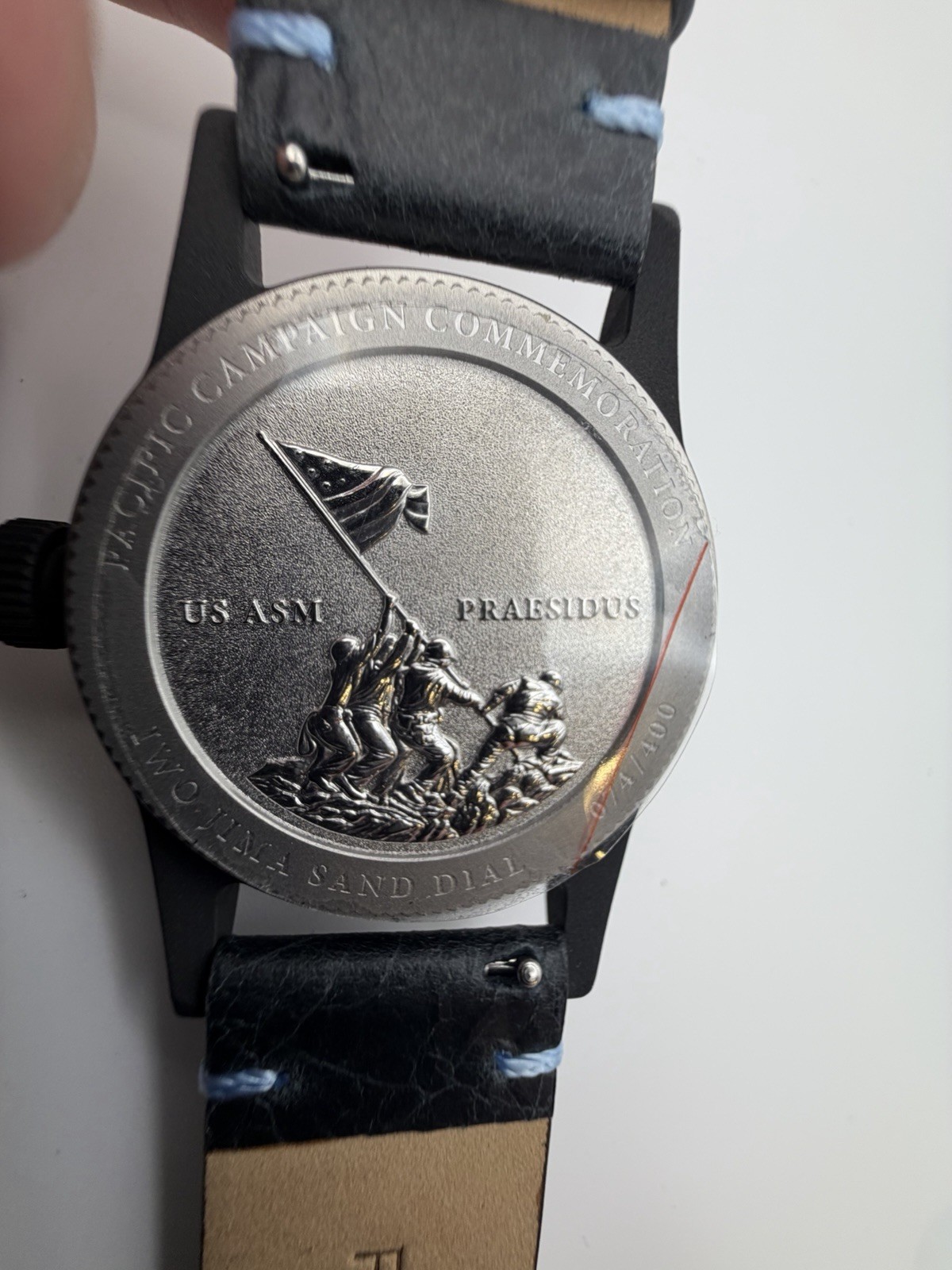 Praesidus Iwo Jima Black Sand Quartz Watch Lume Hands Steel, Box, Leather