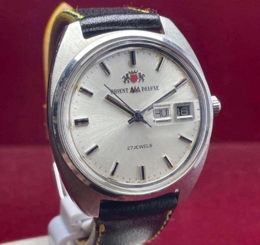 Orient AAA Deluxe Black Automatic Watch 1960s Japan Vintage 073631