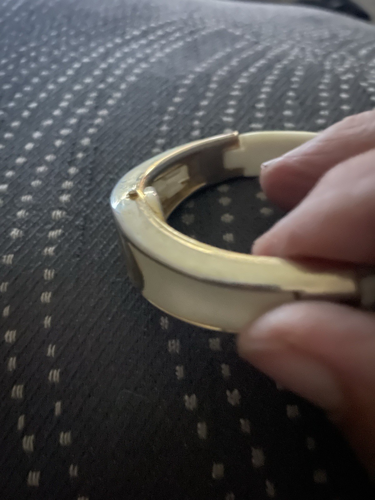 Cream & Gold Toned Digital Cuff Wristwatch..needs Battery