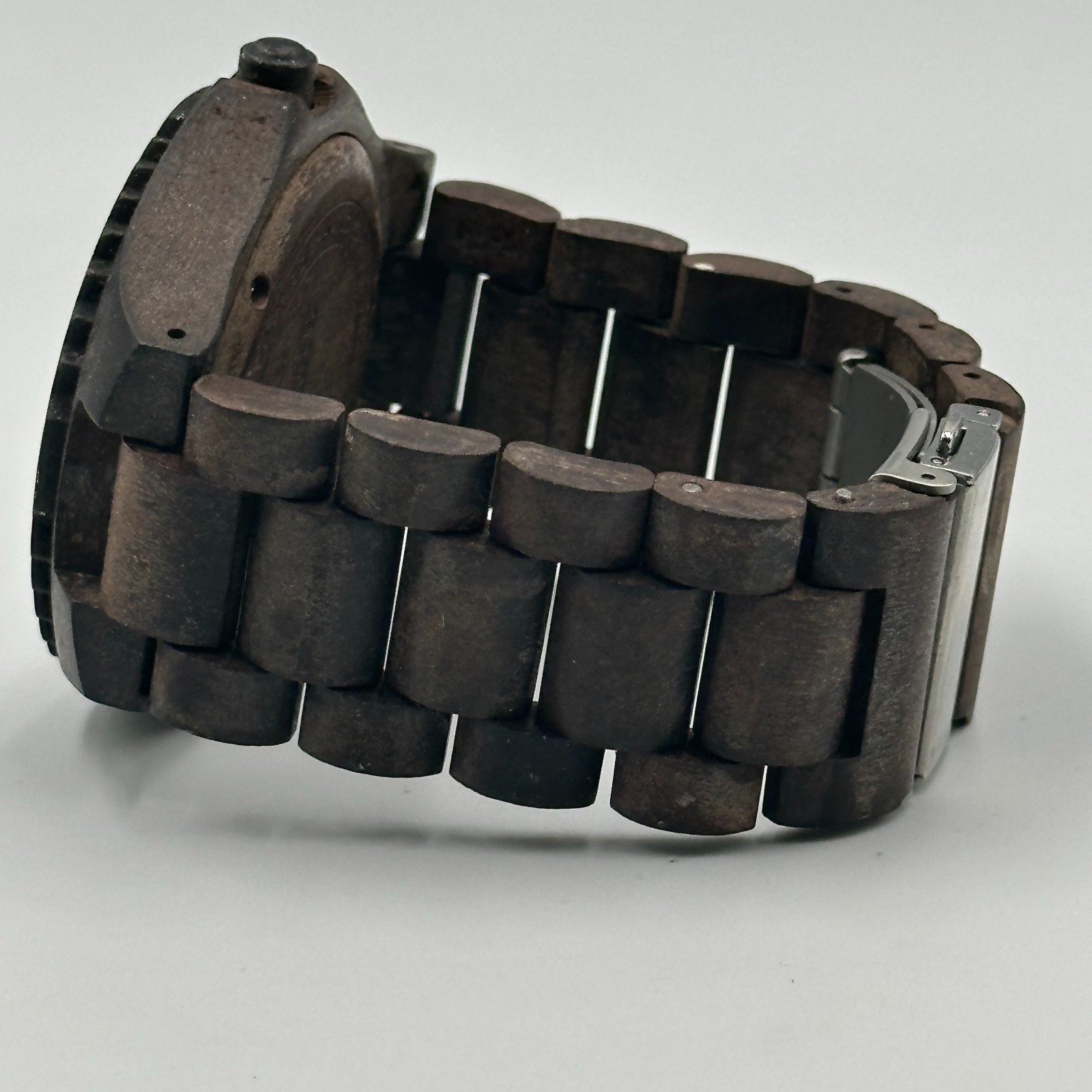 Bewell Thanatos Watch Men Dark Brown Wooden Date Window 47MM Dial New Battery