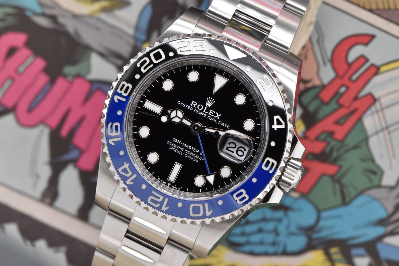 2023 Rolex GMT-Master II 40mm Steel “Batman” Black & Blue 126710BLNR Set