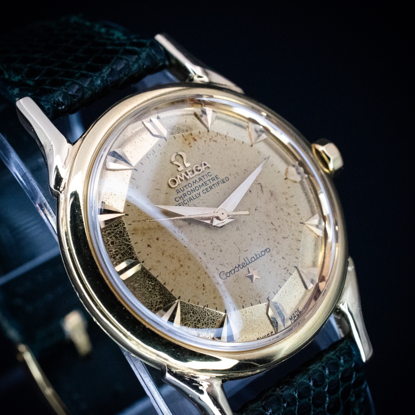 Omega Constellation Deluxe 18K Yellow Gold Pie-Pan Arrowhead Markers, Ref 2853