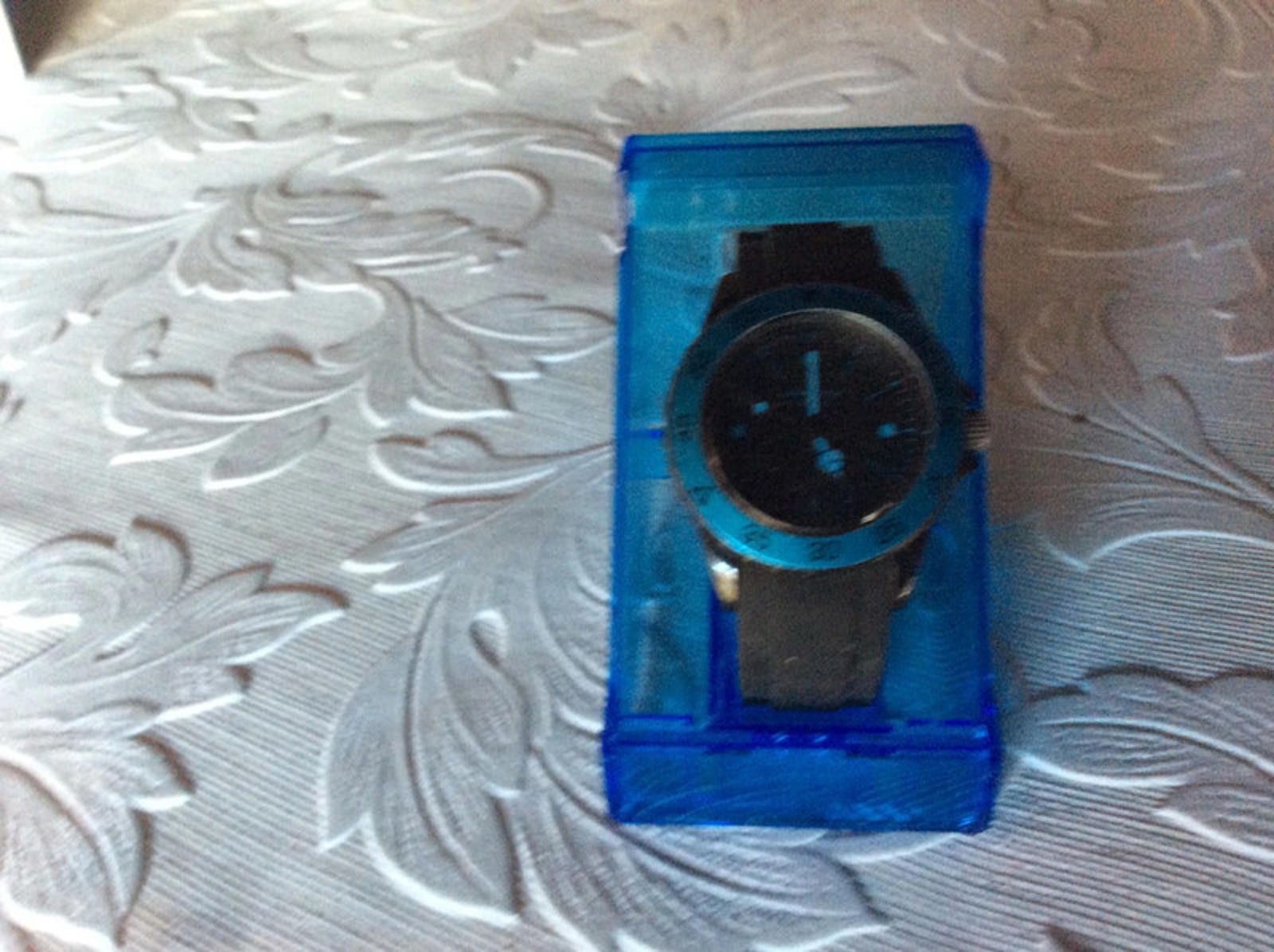 Identity London watch with blue and black rubber strap watch