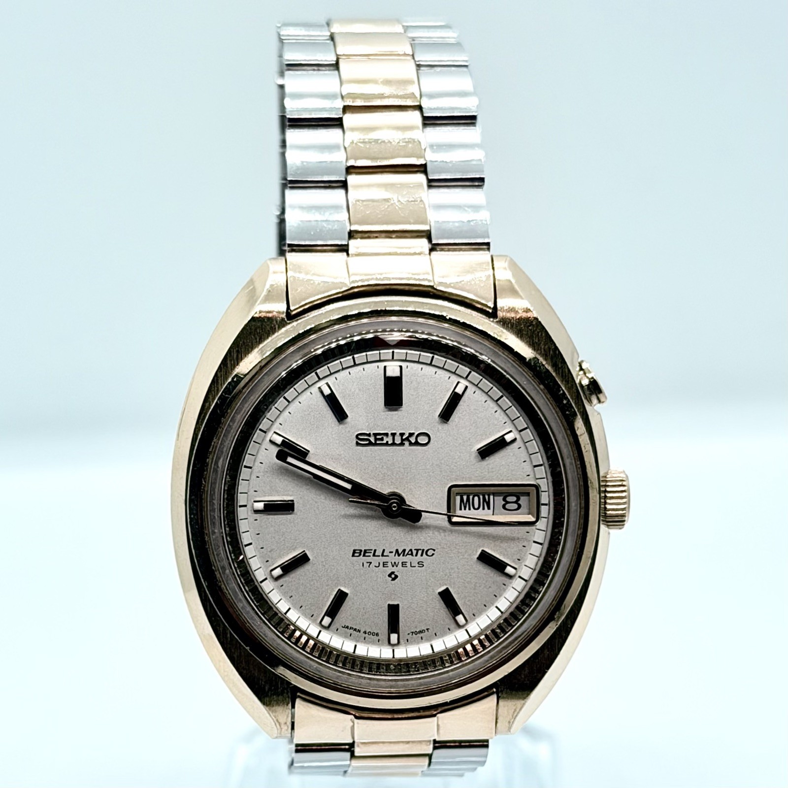 Excellent Seiko Bell-Matic 4006-7004 1970s Vintage Alarm Watch Original Bracelet
